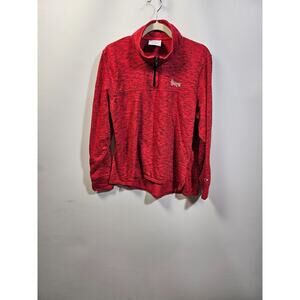 Champion 1/4 Zip Womens Heather Red Nebraska Huskers Sweatshirt Size XL